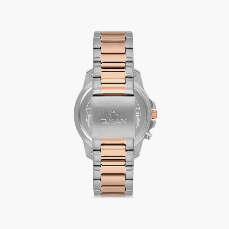 OMAX Men's Silver & Rose Gold Chronograph Watch - Image 3